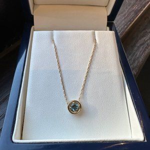 Blue topaz 14k pendant necklace